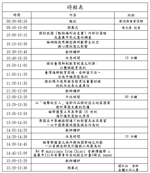 發表會流程與內容
